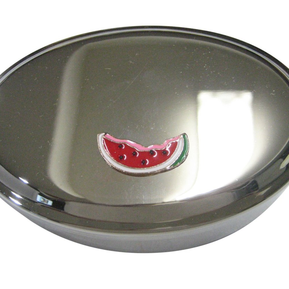 Colorful Half Eaten Watermelon Fruit Oval Trinket Jewelry Box